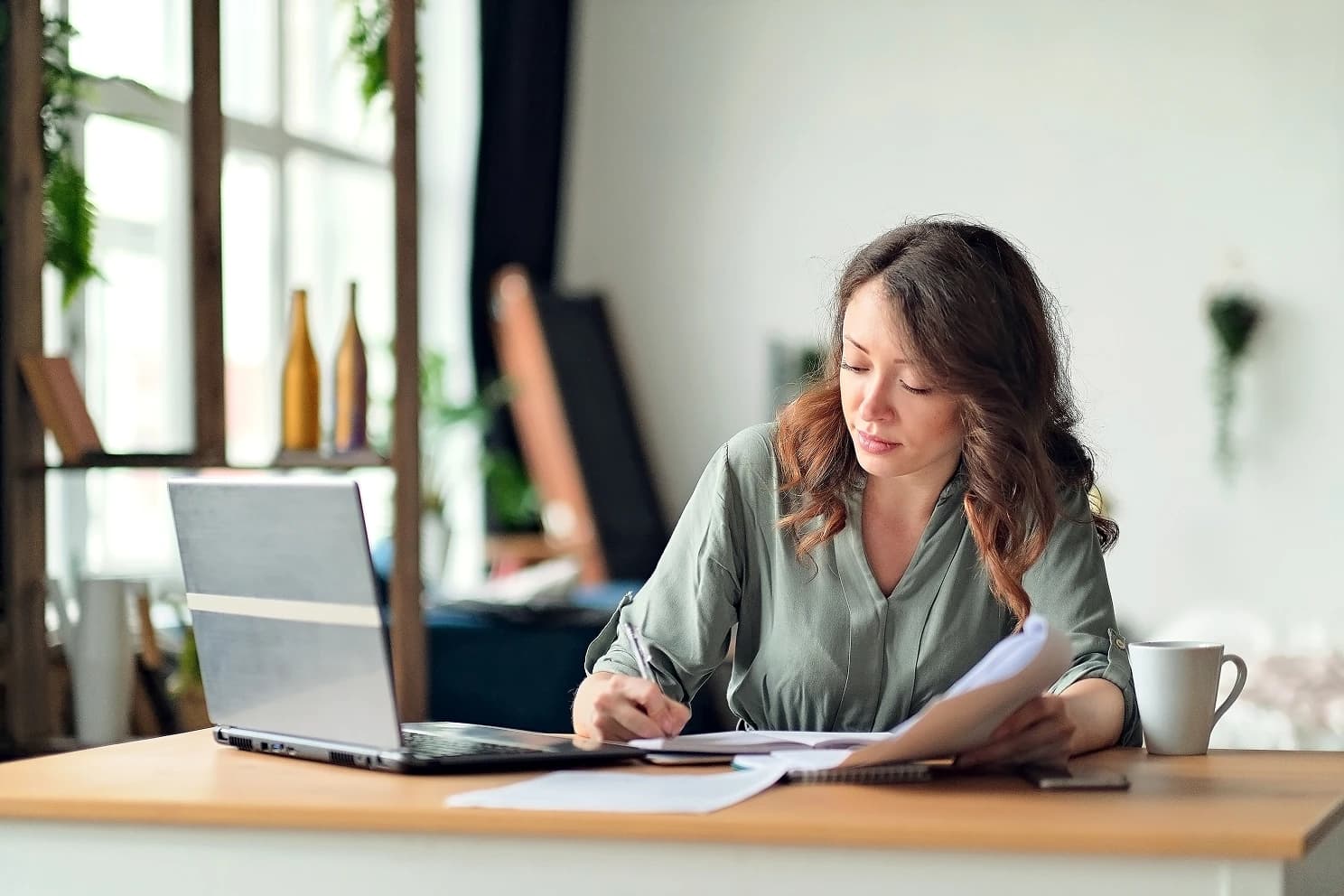 An independent professional working from home